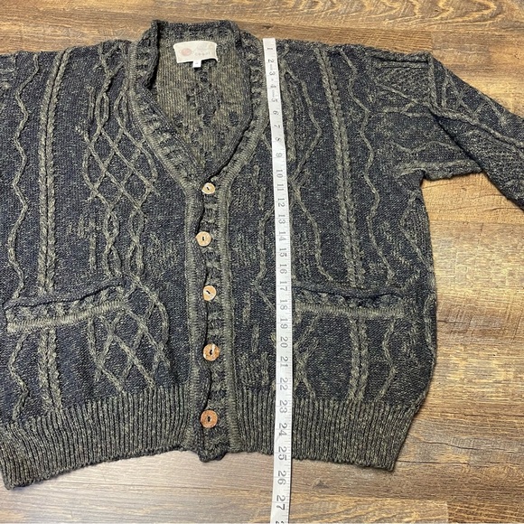 VTG Naturals By COOGI Australia Earth Tone 3D Knit Sweater Linen Cotton Cardigan - Picture 7 of 13